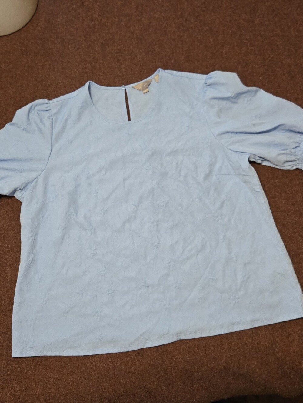 Ted Baker Textured Blouse XXL Color Bany Blue